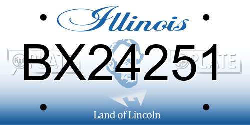 BX24251 Illinois License Plate
