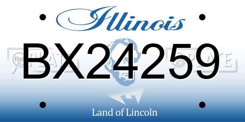 BX24259 Illinois License Plate