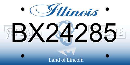 BX24285 Illinois License Plate