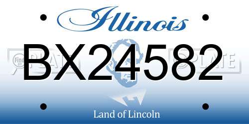 BX24582 Illinois License Plate