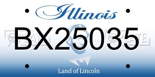 BX25035 Illinois License Plate