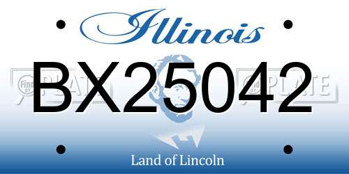 BX25042 Illinois License Plate