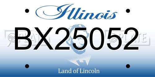 BX25052 Illinois License Plate