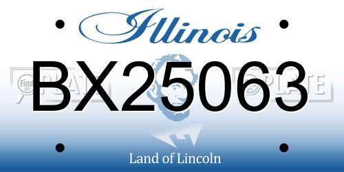 BX25063 Illinois License Plate