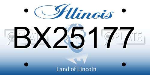 BX25177 Illinois License Plate