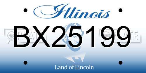 BX25199 Illinois License Plate