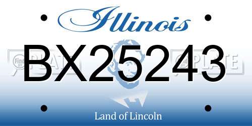 BX25243 Illinois License Plate