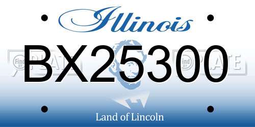 BX25300 Illinois License Plate