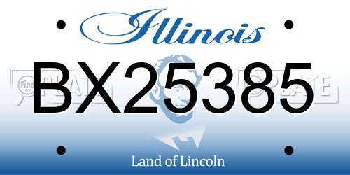 BX25385 Illinois License Plate
