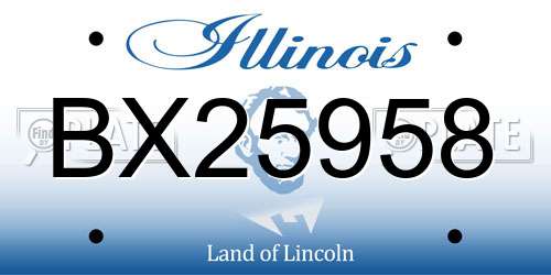 BX25958 Illinois License Plate