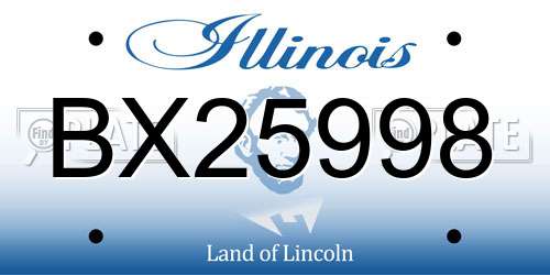 BX25998 Illinois License Plate