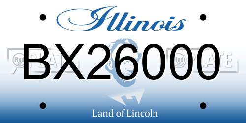 BX26000 Illinois License Plate