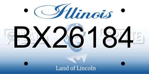 BX26184 Illinois License Plate