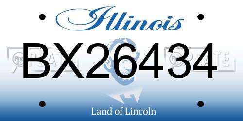 BX26434 Illinois License Plate