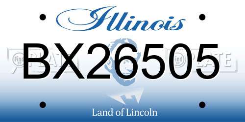 BX26505 Illinois License Plate