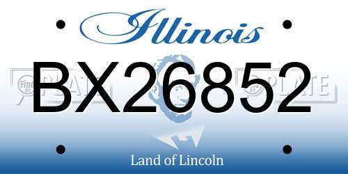 BX26852 Illinois License Plate