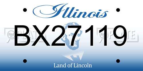 BX27119 Illinois License Plate