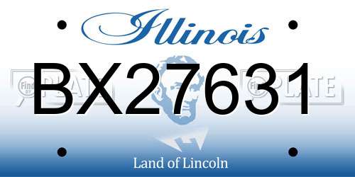 BX27631 Illinois License Plate