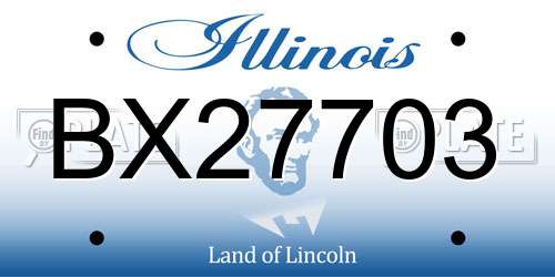 BX27703 Illinois License Plate