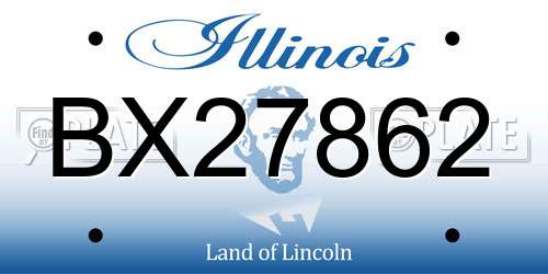 BX27862 Illinois License Plate