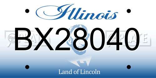BX28040 Illinois License Plate