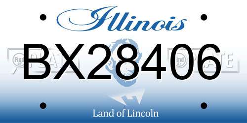 BX28406 Illinois License Plate