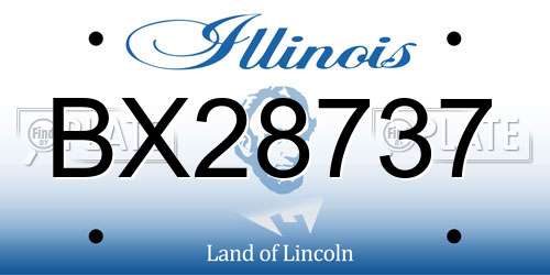 BX28737 Illinois License Plate