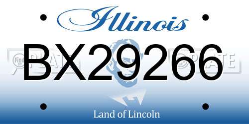 BX29266 Illinois License Plate