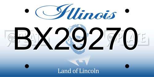 BX29270 Illinois License Plate