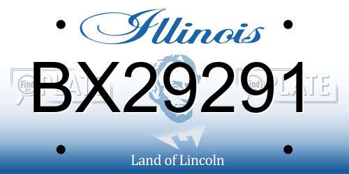 BX29291 Illinois License Plate