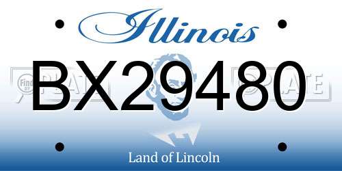 BX29480 Illinois License Plate