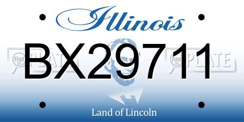 BX29711 Illinois License Plate
