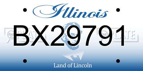 BX29791 Illinois License Plate