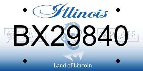 BX29840 Illinois License Plate