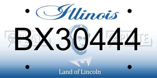 BX30444 Illinois License Plate
