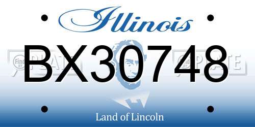 BX30748 Illinois License Plate