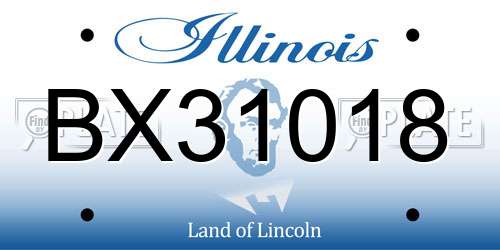BX31018 Illinois License Plate