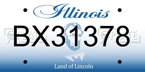 BX31378 Illinois License Plate