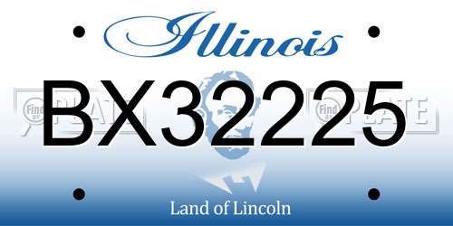 BX32225 Illinois License Plate