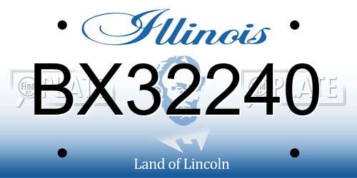 BX32240 Illinois License Plate