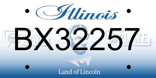 BX32257 Illinois License Plate