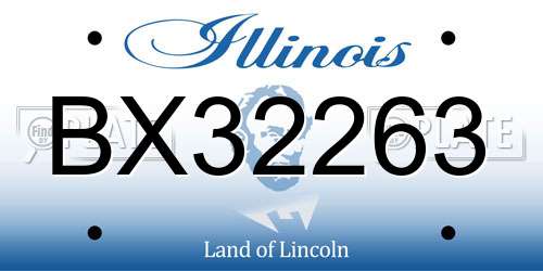 BX32263 Illinois License Plate