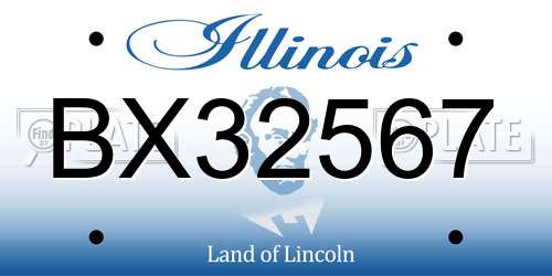 BX32567 Illinois License Plate