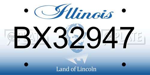 BX32947 Illinois License Plate