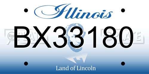 BX33180 Illinois License Plate