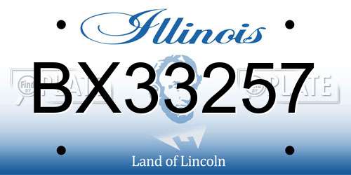 BX33257 Illinois License Plate