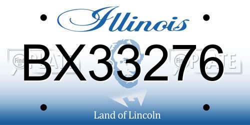 BX33276 Illinois License Plate