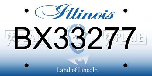 BX33277 Illinois License Plate