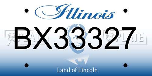 BX33327 Illinois License Plate
