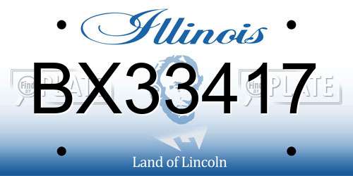BX33417 Illinois License Plate
